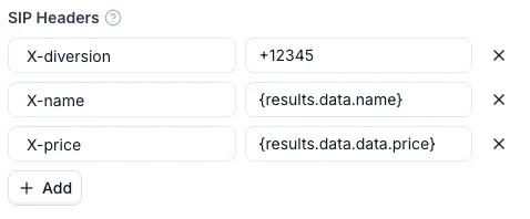 Custom X-headers configuration in the call transfer action