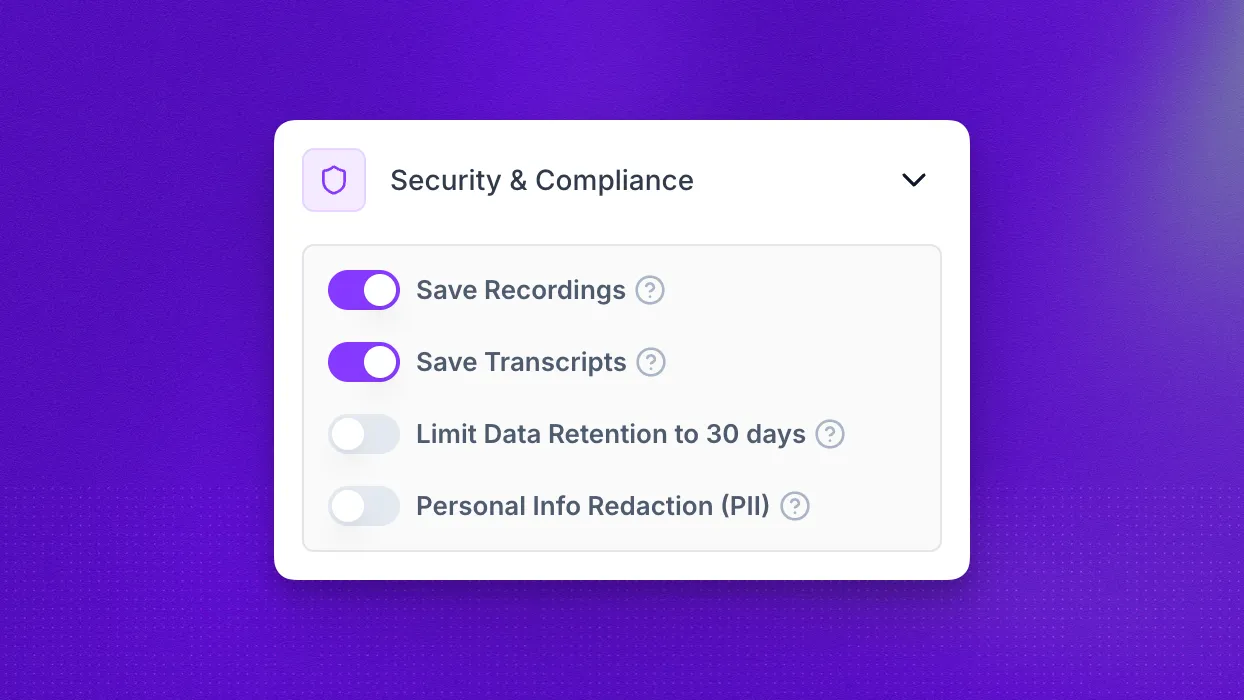 Security & Compliance settings