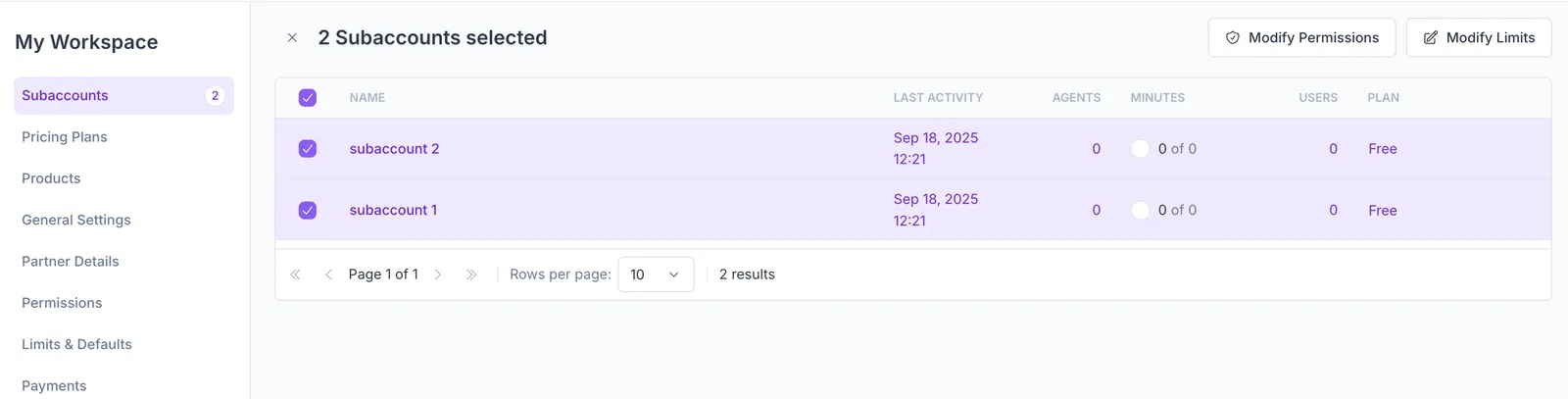 Modify in bulk select mode