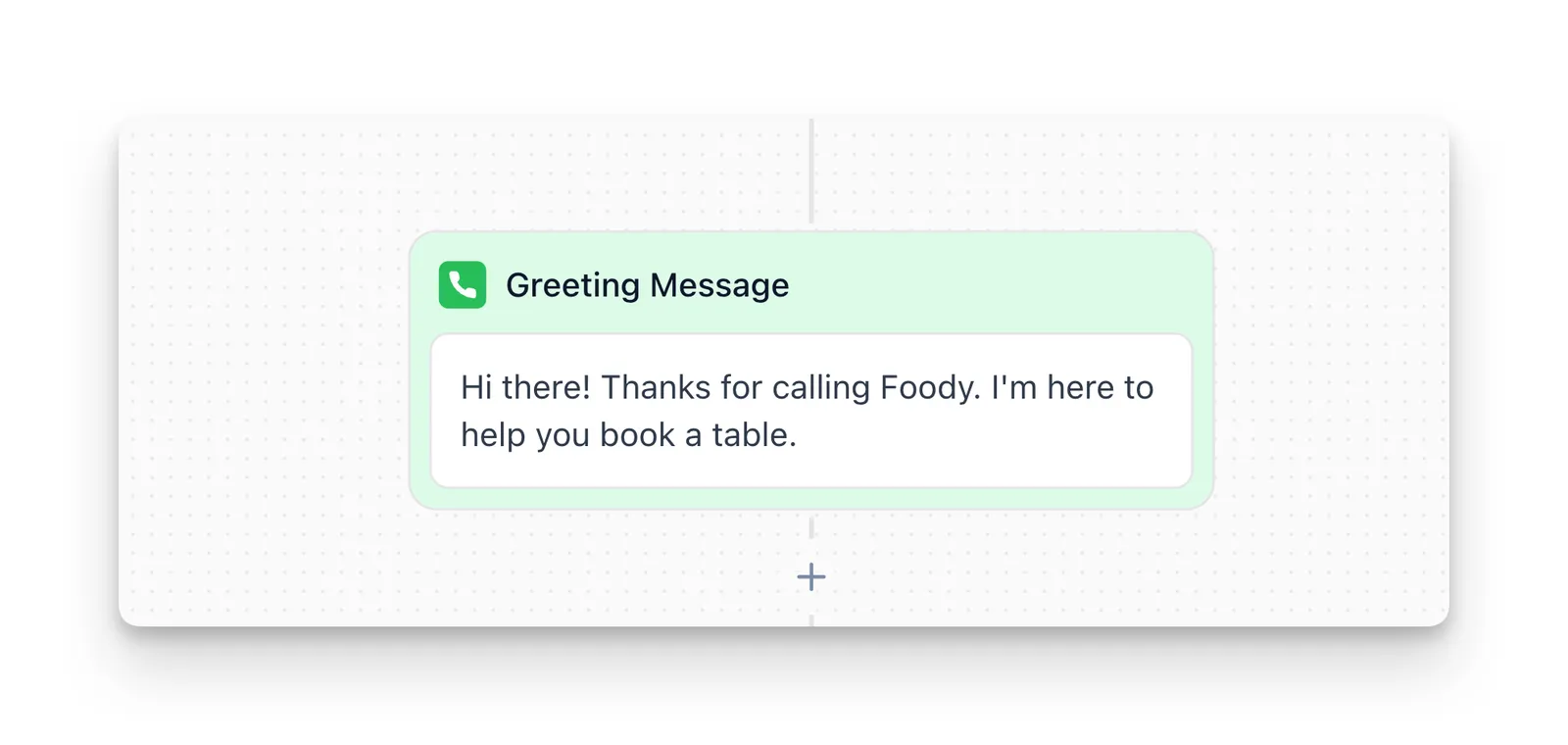 Greeting Message node